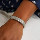 Sterling Silver Rhodium Plated Standard Thick Tubogas Bracelet (12.00 mm) thumbnail 6