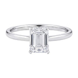 1 1/2 Carat Emerald Lab Grown IGI G/VS1 Diamond Solitaire Ring in 10K White Gold thumbnail 3
