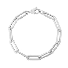 Load image into Gallery viewer, 14K White Gold Extra Wide Paperclip Chain Bracelet (6.10 mm)