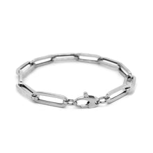 Load image into Gallery viewer, 14K White Gold Extra Wide Paperclip Chain Bracelet (6.10 mm)