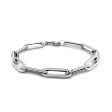 Load image into Gallery viewer, 14K White Gold Extra Wide Paperclip Chain Bracelet (6.10 mm)