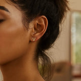 14K Yellow Gold Yours Truly Initial V Stud Earrings thumbnail 2