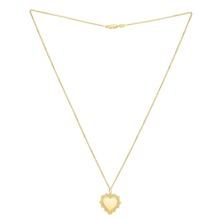 Baroque Heart Necklace in 14K Yellow Gold
