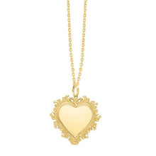 Baroque Heart Necklace in 14K Yellow Gold