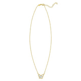 14K yellow gold butterfly necklace with pear mother of pearl stone thumbnail 1