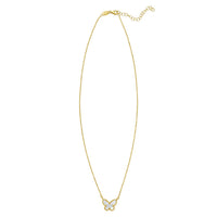 14K Yellow Gold Primavera Mother of Pearl Butterfly Necklace