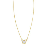 14K Yellow Gold Primavera Mother of Pearl Butterfly Necklace thumbnail 2