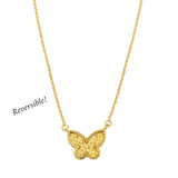 14K Yellow Gold Primavera Mother of Pearl Butterfly Necklace thumbnail 4