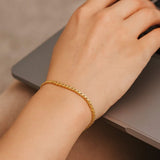 14k Yellow Gold Solid Diamond Cut Round Franco Bracelet (2.20 mm) thumbnail 2