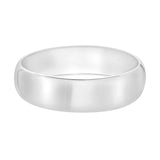 Sterling Silver Rhodium Plated Domed Classic Bangle (18.50 mm) thumbnail 2