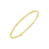 14k Yellow Gold High Polish Bead Cuff Bangle (2.40 mm) thumbnail 1