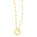 14K yellow gold paperclip chain necklace with invisible clasp, high polish finish