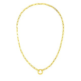 14k Yellow Gold High Polish The Invisible Paperclip Clasp Necklace thumbnail 4