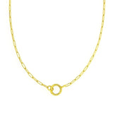 14k Yellow Gold High Polish The Invisible Paperclip Clasp Necklace thumbnail 5