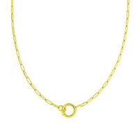 14k Yellow Gold High Polish The Invisible Paperclip Clasp Necklace