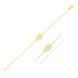 14k Yellow Gold Hamsa Bracelet thumbnail 1