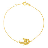 14k Yellow Gold Hamsa Bracelet thumbnail 2