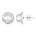 Sterling silver ring with one round pearl stone