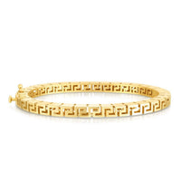 14k Yellow Gold High Polish Greek Key Bangle (4.80 mm)