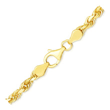 Load image into Gallery viewer, 10k Yellow Gold Solid Diamond Cut Rope Bracelet (5.00 mm)