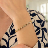 14k Yellow Gold Classic Miami Cuban Solid Bracelet (3.20 mm) thumbnail 4