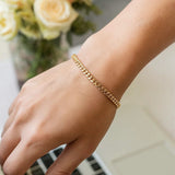 14k Yellow Gold Classic Miami Cuban Solid Bracelet (3.20 mm) thumbnail 5