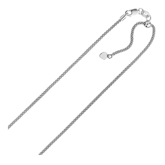 925 sterling silver 0.8mm adjustable popcorn chain with fine textured links