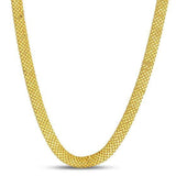14K yellow gold Bismark chain in a 7 mm flat woven link pattern thumbnail 1