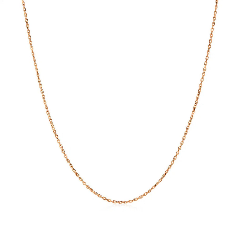 14k Rose Gold Diamond Cut Cable Link Chain (0.68 mm)