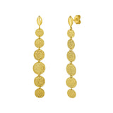 14K Yellow Gold Hammered Pebble Earrings thumbnail 1