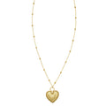 14K yellow gold puffed heart pendant necklace with rounded domed surface