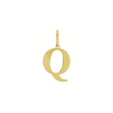 14K Yellow Gold Initial Q Charm Pendant thumbnail 1