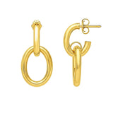 Interlocking Link Earrings in 14K Yellow Gold thumbnail 2