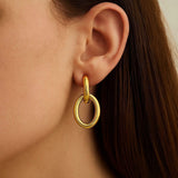 Interlocking Link Earrings in 14K Yellow Gold thumbnail 3