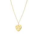 14K yellow gold heart cutout pendant necklace with polished open silhouette