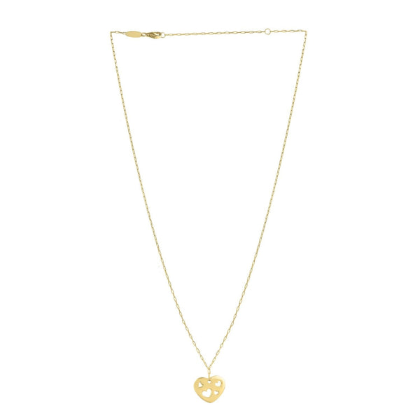 Cutout Heart Necklace in 14K Yellow Gold