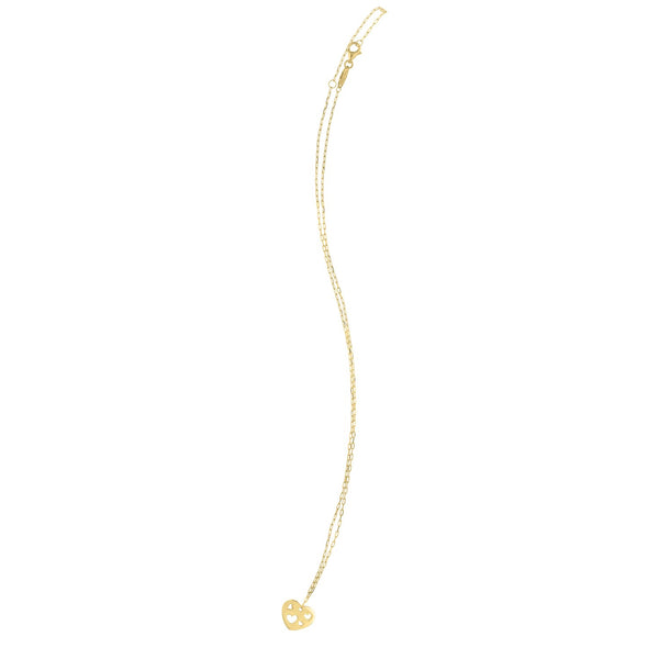 Cutout Heart Necklace in 14K Yellow Gold