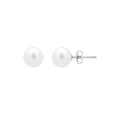 White Freshwater Cultured Pearl Stud Earrings in 14K White Gold (7.00 mm) thumbnail 2