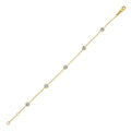 14K yellow gold station bracelet with round cubic zirconia stones