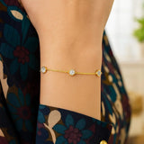 14K Yellow Gold CZ Station Bracelet thumbnail 3