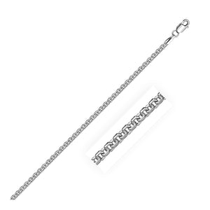 Sterling Silver Rhodium Plated Round Box Chain (2.20 mm)