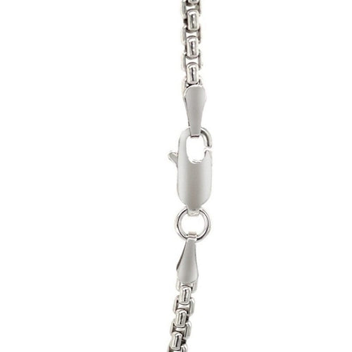 Sterling Silver Rhodium Plated Round Box Chain (2.20 mm)