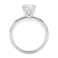 2 Carat Oval Lab Grown IGI G/VS1 Diamond Solitaire Ring in 14K White Gold