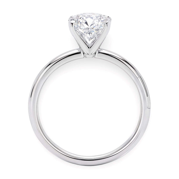 2 Carat Oval Lab Grown IGI G/VS1 Diamond Solitaire Ring in 14K White Gold
