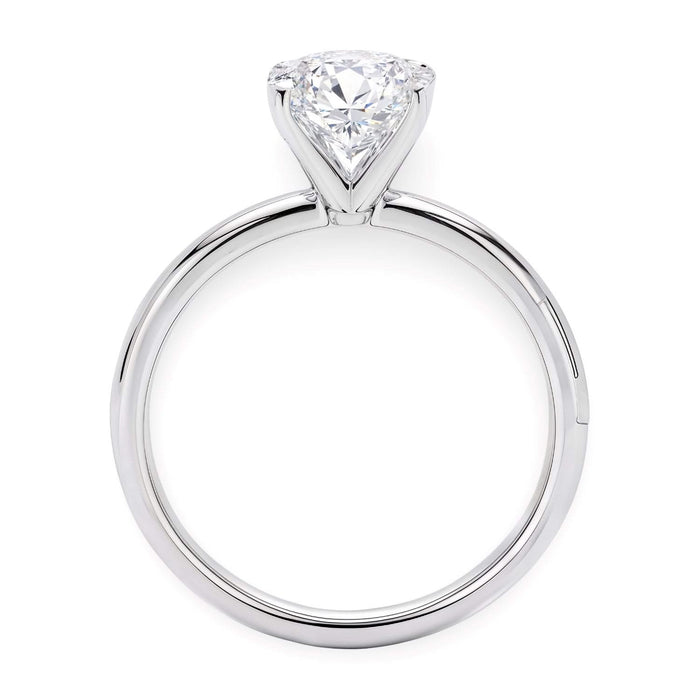 2 Carat Oval Lab Grown IGI G/VS1 Diamond Solitaire Ring in 14K White Gold