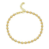 14K two-tone gold beaded bracelet with diamond-cut faceted beads thumbnail 1