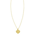 14K yellow gold radiating heart pendant necklace with heart-shaped silhouette