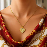 14K Yellow Gold Radiating Heart Necklace thumbnail 4