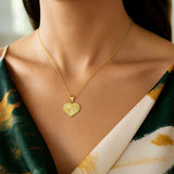 14K Yellow Gold Radiating Heart Necklace thumbnail 5