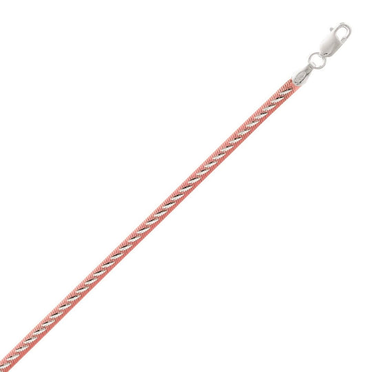 Sterling Silver Two Tone Snake Chain Inspired Anklet